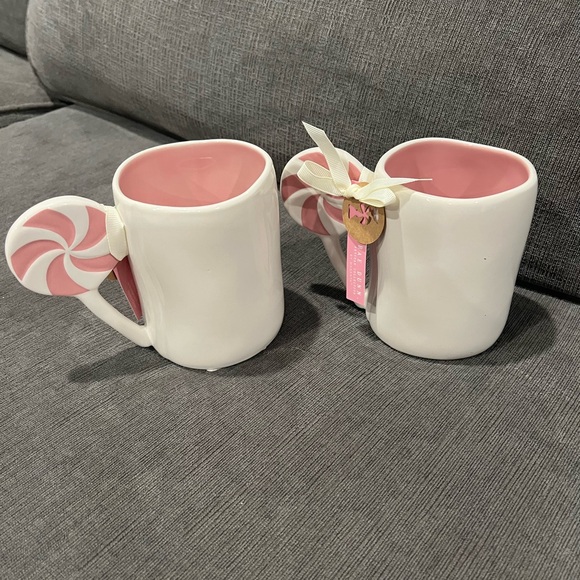 Rae Dunn Christmas SUGAR & SPICE Mug White Pink with Lollipop Handle Decor New - Picture 4 of 10